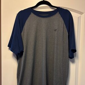 Men's Gray and Blue Athletic Shirt